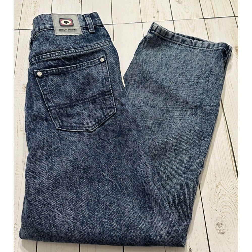 NWT Daily Paper Jeans Denim‎ Glart Pants Size Small 28 X 27 Acid Wash Retro New